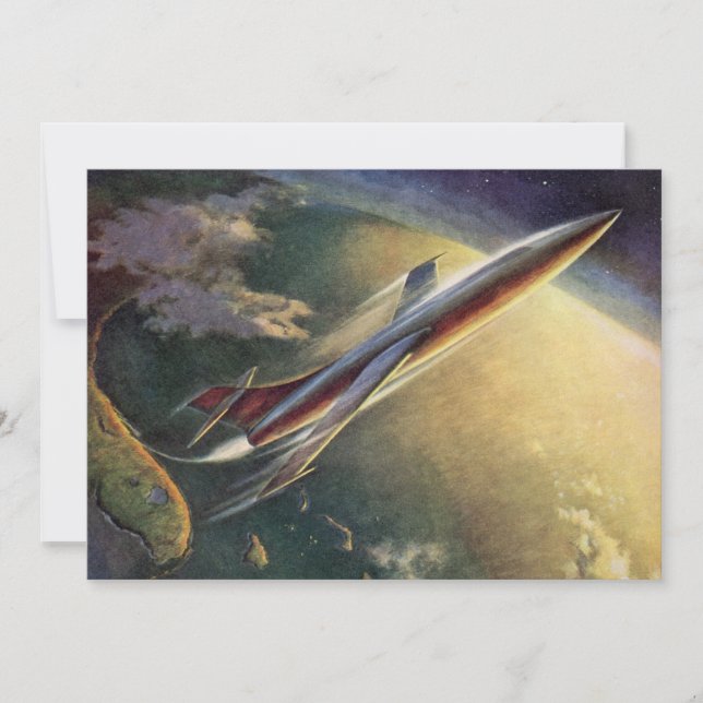 Vintage Science Ficeship Airplane Earth (Frente)