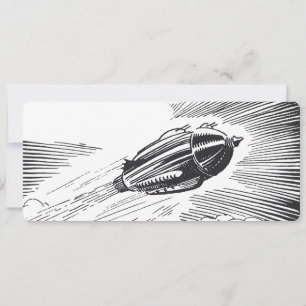 Vintage Science Ficeship Rocket in Clouds