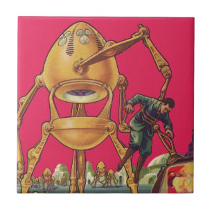 Vintage Science Ficting Alienígena Robô Captura Ho