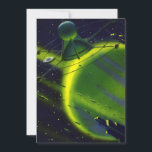 Vintage Science Fiction Green Planet w Spaceship<br><div class="desc">Ilustração vintage: planetas futuristas de ficção científica e imagem espacial. Uma espaçonave voando ao redor da atmosfera de um planeta verde neon com muitos asteroides e estrelas no céu no futuro. Um clássico design de quadrinhos retrô de ficção científica.</div>