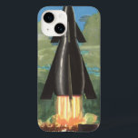 Vintage Science Fiction, Rocket Bduradouro fora da<br><div class="desc">Ilustração de safra futurista e planetas Imagem de ficção científica apresentando uma espaçonave que sai da terra. Um 50 de quadrinhos retrô clássico e design de ficção científica de transporte.</div>