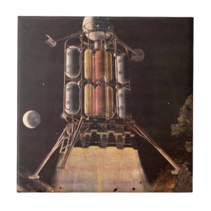 Vintage Science Fiction Rocket explode fora do pla