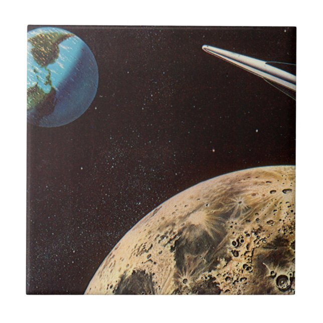 Vintage Science Fiction, Rocket Ship Over the Moon (Frente)