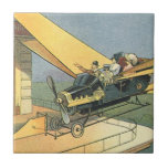 Vintage Science Fiction Steampunk Carro Convertíve<br><div class="desc">Ilustração venenosa viagem futurista vitoriana e ficção científica de transporte design com asas a vapor-punk apresentando um carro voador conversível. O motorista está prestes a aterrissar seu carro futurista (ou é um avião) na loja de chocolate no futuro. Um clássico design de ficção científica de quadrinhos retrô.</div>