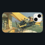 Vintage Science Fiction Steampunk Carro Convertíve<br><div class="desc">Ilustração venenosa viagem futurista vitoriana e ficção científica de transporte design com asas a vapor-punk apresentando um carro voador conversível. O motorista está prestes a aterrissar seu carro futurista (ou é um avião) na loja de chocolate no futuro. Um clássico design de ficção científica de quadrinhos retrô.</div>