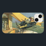 Vintage Science Fiction Steampunk Carro Convertíve<br><div class="desc">Ilustração venenosa viagem futurista vitoriana e ficção científica de transporte design com asas a vapor-punk apresentando um carro voador conversível. O motorista está prestes a aterrissar seu carro futurista (ou é um avião) na loja de chocolate no futuro. Um clássico design de ficção científica de quadrinhos retrô.</div>