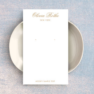 Vintage Script White Earration Display