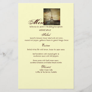 vintage scripts Paris Eiffel Tower Wedding