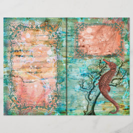 Vintage Seacavalo e Lagosta Página de Diários