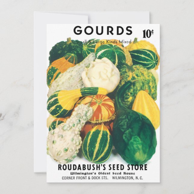 Vintage Seed Packet Art, Mistura de Gourds Squash (Frente)
