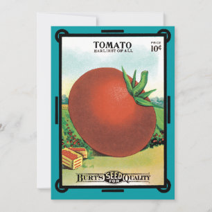 Vintage Seed Packet Label Art, Burt's Seed Tomato