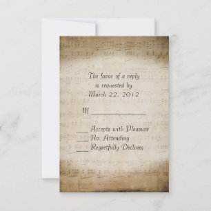 Vintage Sheet Music Custom RSVP