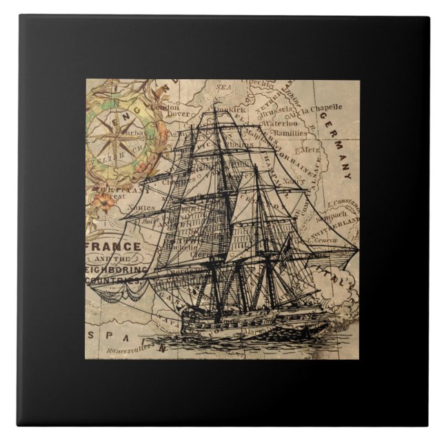Vintage Ship And Map (Frente)