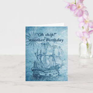 Vintage Ship Engraçado Birthday para o cartão