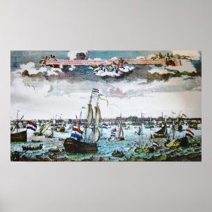 Vintage ships Amsterdam Poster