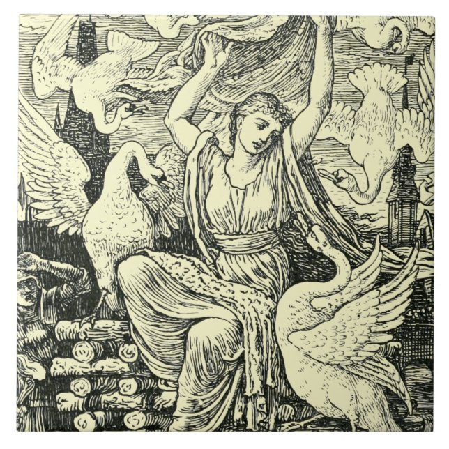 Vintage Six Swans por Walter Crane (Frente)