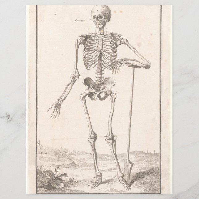 Vintage skeleton scrapbooking ephemera page (Frente)