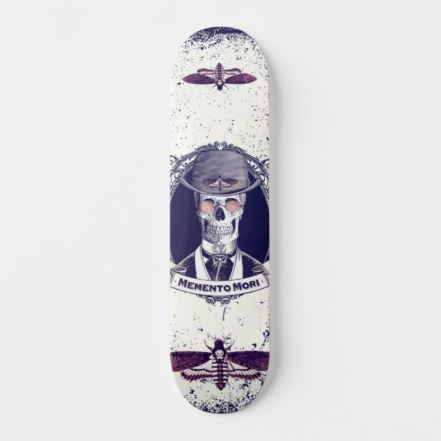 Vintage Skull Art Memento Mori skate (Frente)