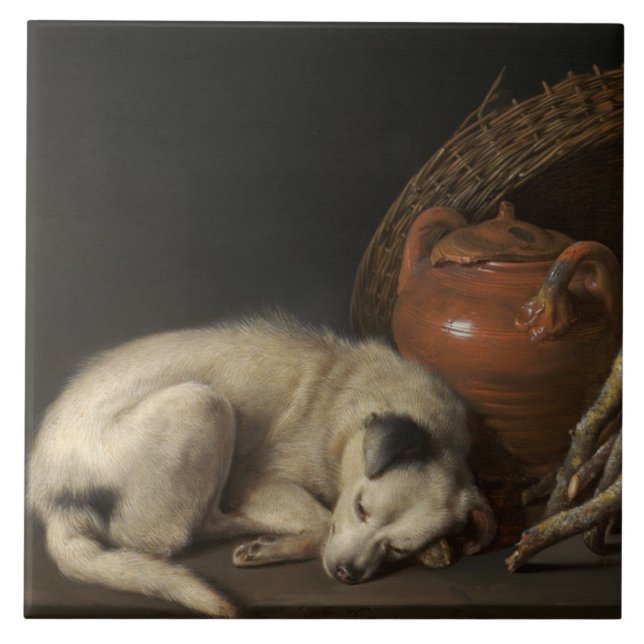 Vintage Sleeping Dog por Gerrit Dou (Frente)