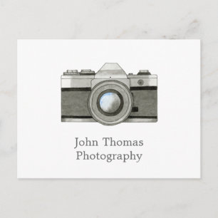 Vintage SLR Camera Watercolor Cartão de visita
