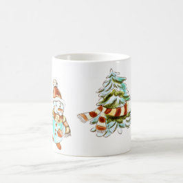 Vintage Snowman e a caneca de Natal