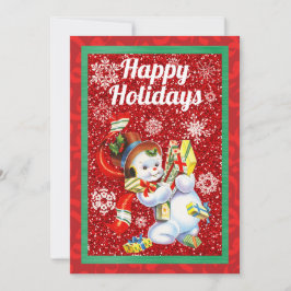 Vintage Snowman - Meia Folha de Natal