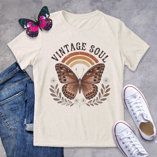 Vintage Soul Brown Butterfly Retro Shirt