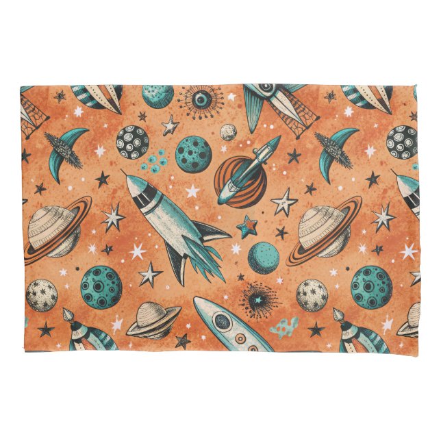 Vintage Spacecraft Rocket ships Pattern - Cosmos(5 (Frente-Esquerda)
