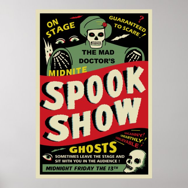 Vintage Spook Show Poster - O Doutor Louco (Frente)