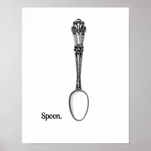 Vintage Spoon Art Impressão (Frente)