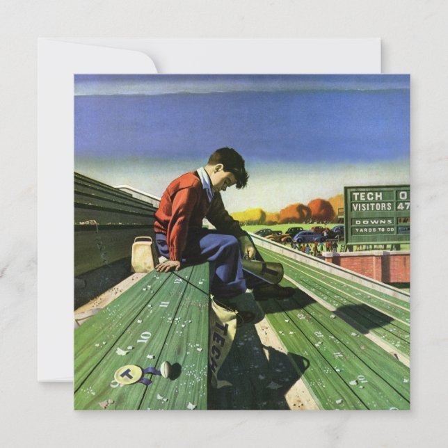 Vintage Sports, Sad Football Fan com Megaphone (Frente)