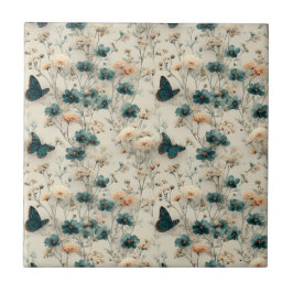 Vintage Spring Flowers and Butterflies