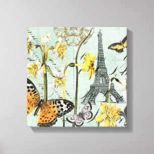 Vintage Springtime em Paris esticou a canvas
