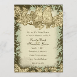Vintage Sr. e Sra. Owl Wedding Convite