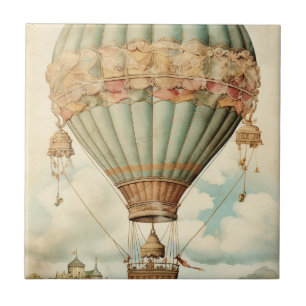 Vintage Steampunk Blue Hot Air Balloon