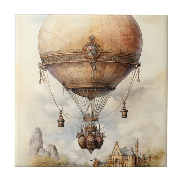 Vintage Steampunk Hot Air Balloon (Frente)