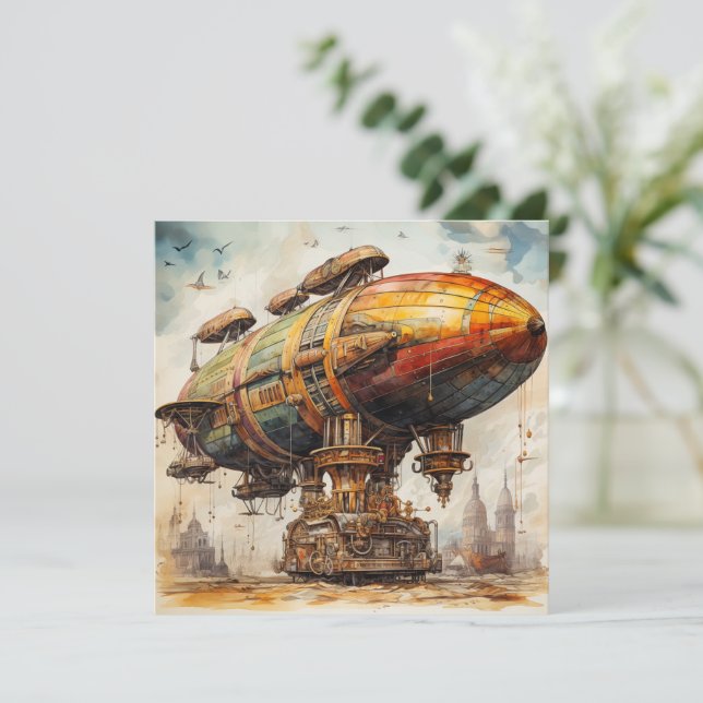 Vintage Steampunk Zeppelin (1) (Em pé/Frente)