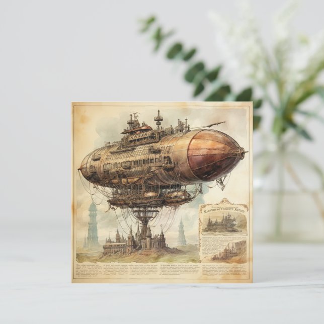 Vintage Steampunk Zeppelin (10) (Em pé/Frente)
