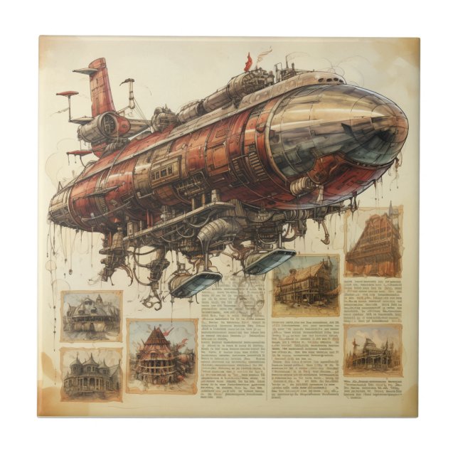 Vintage Steampunk Zeppelin (11) (Frente)