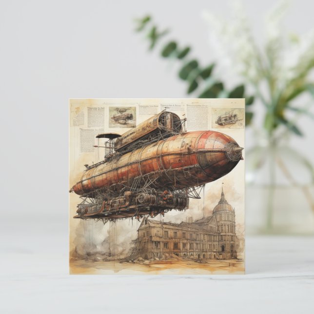 Vintage Steampunk Zeppelin (3) (Em pé/Frente)