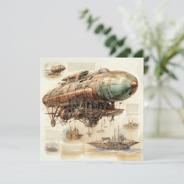 Vintage Steampunk Zeppelin (4) (Em pé/Frente)