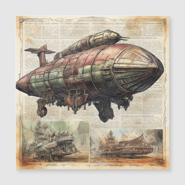 Vintage Steampunk Zeppelin (6) (Frente)