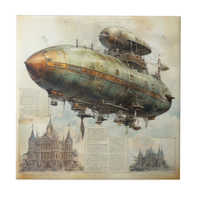 Vintage Steampunk Zeppelin (7) (Frente)
