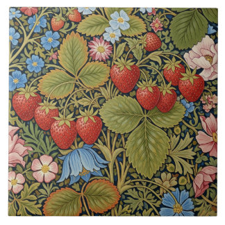Vintage Strawberries and Flowers