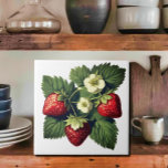 Vintage Strawberry<br><div class="desc">Morangos deliciosos com folhas verdes e flores brancas. Gráficos vintage atrativos irradiam toda a alegria e diversão dos verões Você pode mudar a cor de fundo. ( Customize/Edit/ background ) Design pela Canva AI e Alma Wad ,  o designer humano .</div>