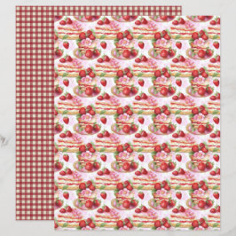 Vintage Strawberry Pie Scrapbook Paper