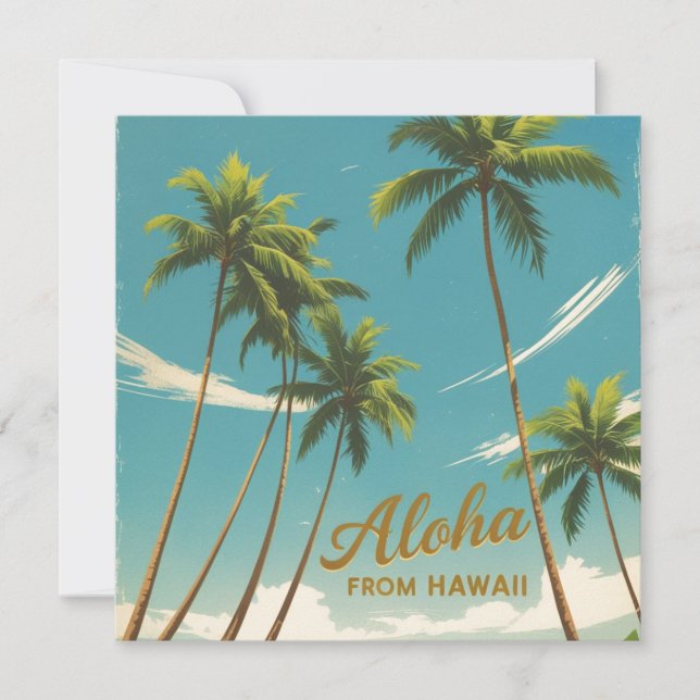 Vintage Style havaiano Viagem Aloha Hawaii Card (Frente)