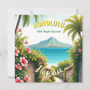 Vintage Style havaiano Viagem Honolulu Card