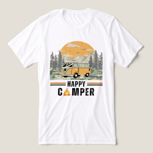 Vintage Summer Mountain Adventure Camper Nature (Design frontal)