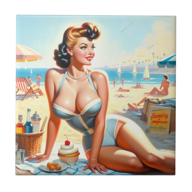 Vintage Summer Pin-Up Girl (Frente)